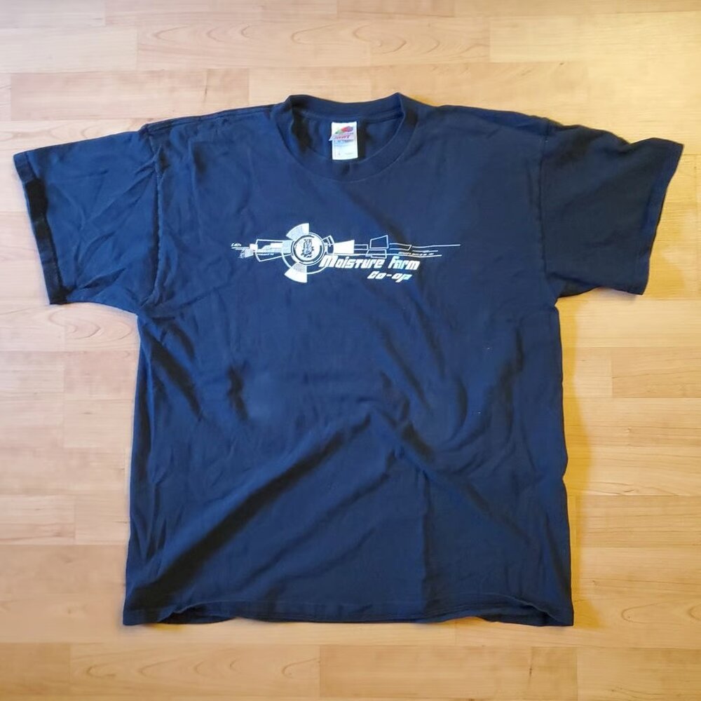 Vintage Star Wars Moisture Farm Co-Op T-shirt (Fruit of the Loom Sz. XL black)
